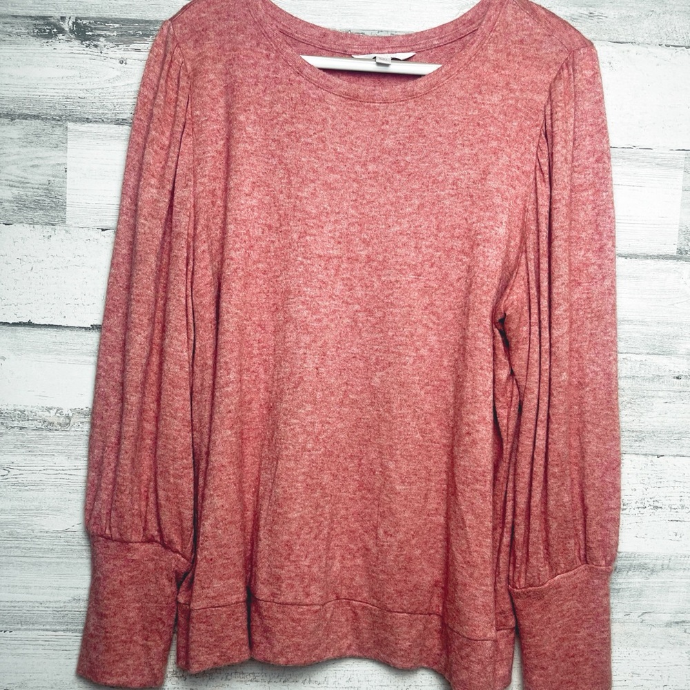 LC Lauren Conrad, High Cuff Shirt, Sz XXL, Dusty Pink